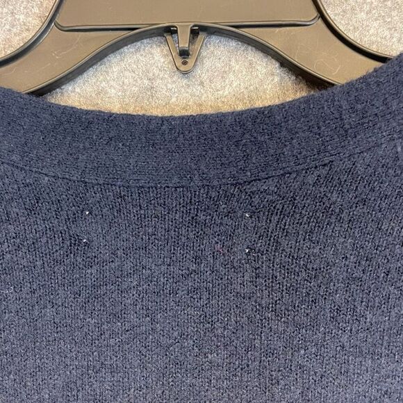 LOFT Long Cardigan Sweater Dress Women's Large Pink Navy Striped Knit Button Up - Picture 14 of 16